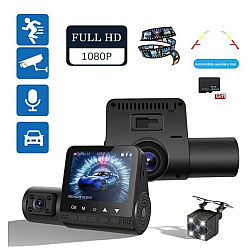 Camera Auto Full Hd 1080P Tripla Monitor 4inch Touchscreen Bord+Habitaclu+Spate 170 Grade 
