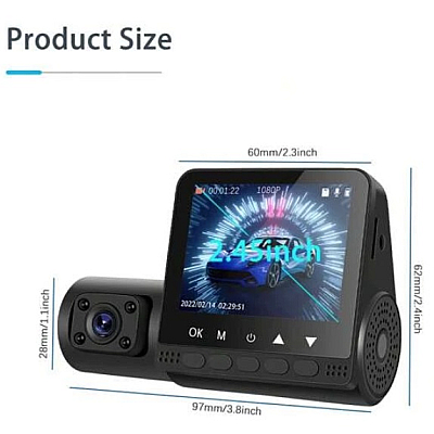 Camera Auto Full Hd 1080P Tripla Monitor 4inch Touchscreen Bord+Habitaclu+Spate 170 Grade