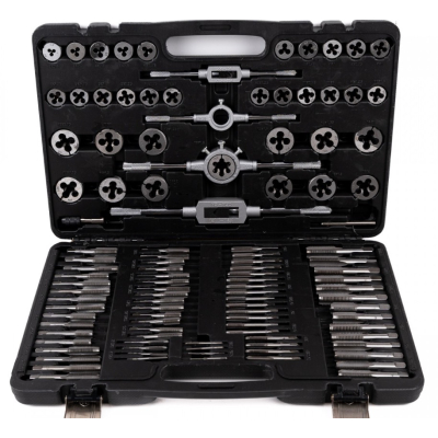 Trusa tarozi si filiere 110 piese M2-M18 set metric profesional Trusa tarozi si filiere 110 piese M2-M18 set metric profesional