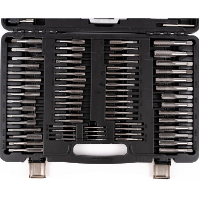 Trusa tarozi si filiere 110 piese M2-M18 set metric profesional Trusa tarozi si filiere 110 piese M2-M18 set metric profesional
