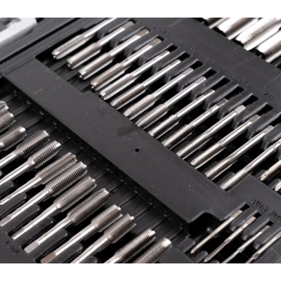 Trusa tarozi si filiere 110 piese M2-M18 set metric profesional Trusa tarozi si filiere 110 piese M2-M18 set metric profesional