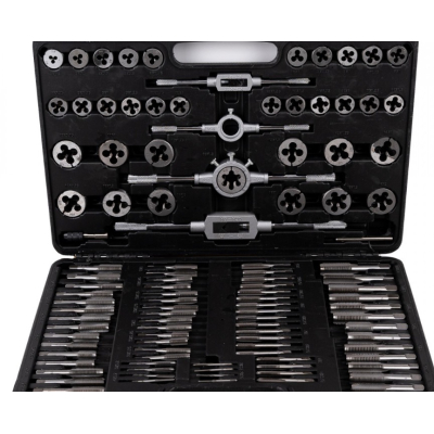 Trusa tarozi si filiere 110 piese M2-M18 set metric profesional Trusa tarozi si filiere 110 piese M2-M18 set metric profesional