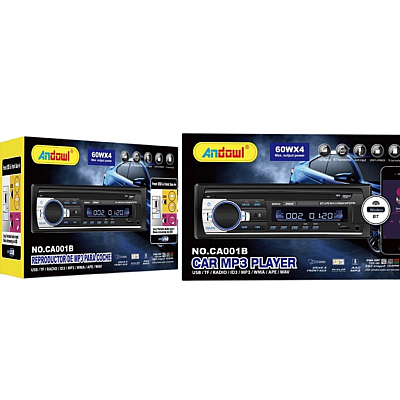 Player auto MP3 Andowl CA001B radio BT USB SD AUX FM telecomanda