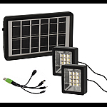 Set proiector solar cu LED 12 SMD 3W alb rece 6000K cu panou si port de incarcare USB Q D630 Andowl