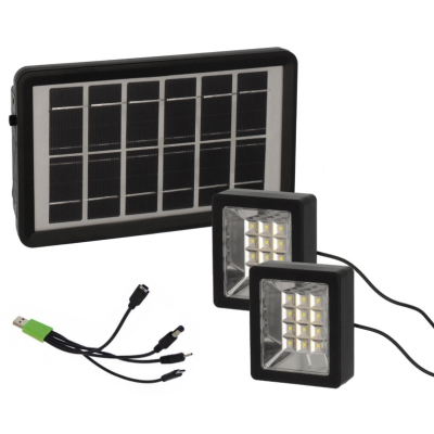 Set proiector solar cu LED 12 SMD 3W alb rece 6000K cu panou si port de incarcare USB Q D630 Andowl Set proiector solar cu LED 12 SMD 3W alb rece 6000K cu panou si port de incarcare USB Q D630 Andowl