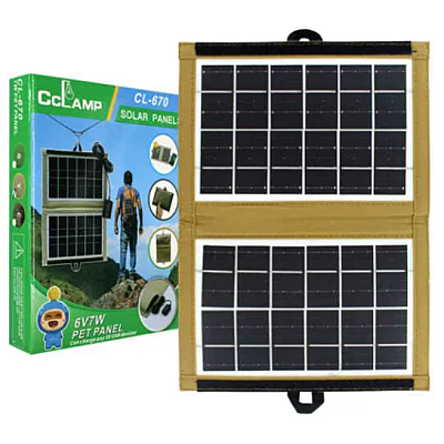 Panou solar Portabil CCLAMP CL-670, Incarcare USB, 7.2W, pliabil