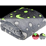 Patura pufoasa fosforescenta stelute GLOW IN THE DARK 