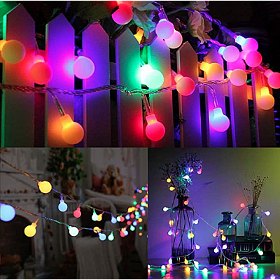 Rola Instalatie 20m 160 LED RGB Globulete Mate Multicolore Fir Alb