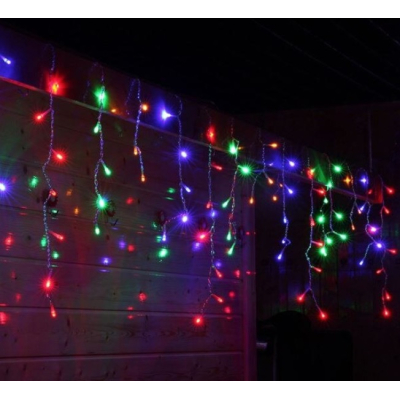 Instalatie 12 metri MULTICOLOR 300 LED tip turturi franjuri Instalatie 12 metri MULTICOLOR 300 LED tip turturi franjuri