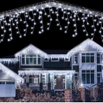 Instalatie 30 metri ALB RECE 1200 LED tip turturi franjuri Instalatie 30 metri ALB RECE 1200 LED tip turturi franjuri