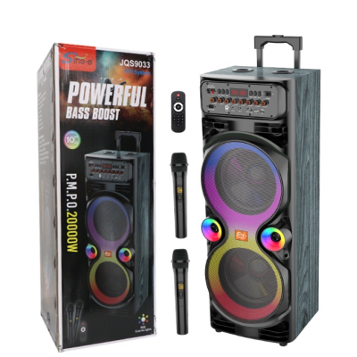 Boxa portabila JQS9033 putere 20000W PMPO Bass Boost RGB 2 microfoane 2 x 10inch Boxa portabila JQS9033 putere 20000W PMPO Bass Boost RGB 2 microfoane 2 x 10inch