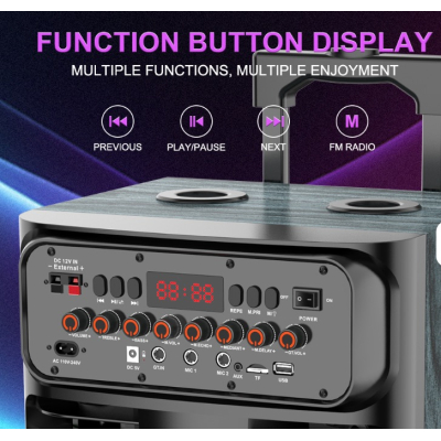 Boxa portabila JQS9033 putere 20000W PMPO Bass Boost RGB 2 microfoane 2 x 10inch Boxa portabila JQS9033 putere 20000W PMPO Bass Boost RGB 2 microfoane 2 x 10inch