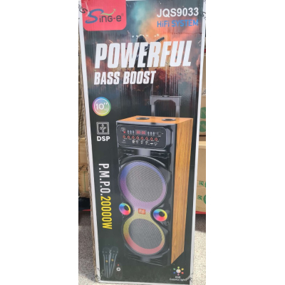 Boxa portabila JQS9033 putere 20000W PMPO Bass Boost RGB 2 microfoane 2 x 10inch Boxa portabila JQS9033 putere 20000W PMPO Bass Boost RGB 2 microfoane 2 x 10inch