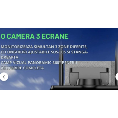 Camera de Supraveghere Conexiune WIFI 3 Lentile 12 MP Vedere Panoramica Night vision Camera de Supraveghere Conexiune WIFI 3 Lentile 12 MP Vedere Panoramica Night vision