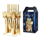 Set 24 piese tacamuri AURII cu suport otel inoxidabil