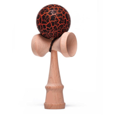 Kendama profesionala din lemn cu bila ROSU/NEGRU