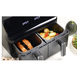 Friteuza cu aer cald dublu compartiment panou tactil digital putere 3000W