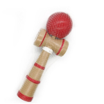 Jucarie Kendama Joc de indemanare din lemn antistres cu dungi rosii