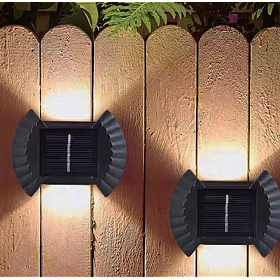 Set 4 Lampi solare cu lumina bidirectionala 2 led / lampa