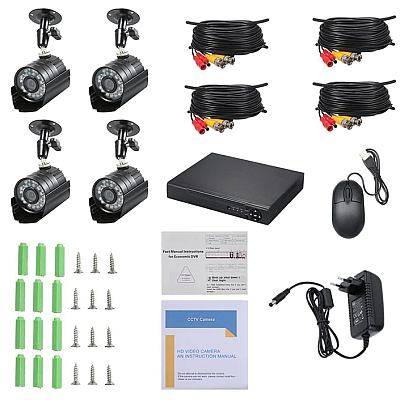 KIT de Supraveghere si Securitate Video, AHD 4 Camere 5G 4K HD