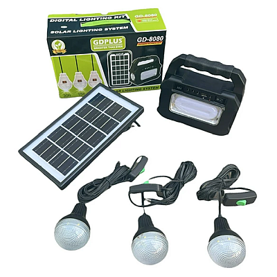 Kit Solar GDPlus GD-8080 portabil cu 3 becuri HA