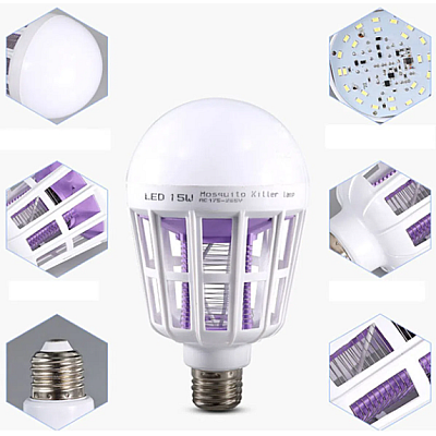 Bec 2 in 1 cu lampa UV impotriva insectelor