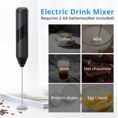 Mixer spuma de lapte negru cu stand vertical ideal pentru cappuccino Mixer spuma de lapte negru cu stand vertical ideal pentru cappuccino