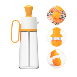 Sticla cu picurator pentru ulei otet si sosuri 550 ml alb-galben Sticla cu picurator pentru ulei otet si sosuri 550 ml alb-galben