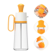Sticla cu picurator pentru ulei otet si sosuri 550 ml alb-galben Sticla cu picurator pentru ulei otet si sosuri 550 ml alb-galben