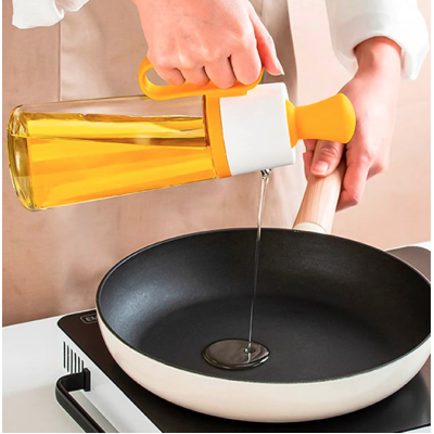Sticla cu picurator pentru ulei otet si sosuri 550 ml alb-galben Sticla cu picurator pentru ulei otet si sosuri 550 ml alb-galben