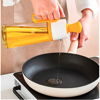 Sticla cu picurator pentru ulei otet si sosuri 550 ml alb-galben