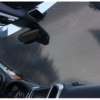 Parasolar auto cu ventuze retractabil NEGRU 58 cm x 125 cm