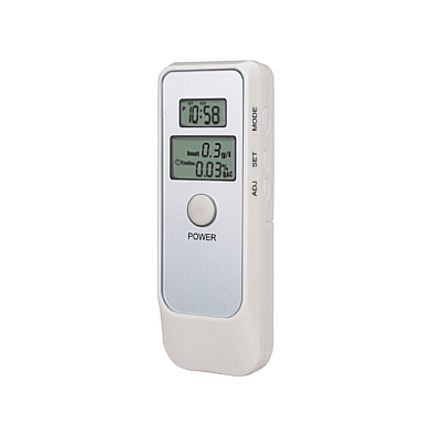 Tester de alcoolemie digital functie de ceas cronometru alb - AT002
