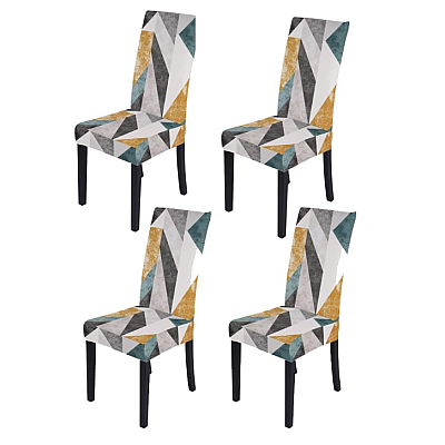 Set 6 huse pentru scaun model geometric