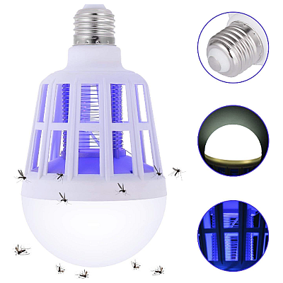 Bec Led 2 in1 Cu Lampa UV Impotriva insectelor15W E27