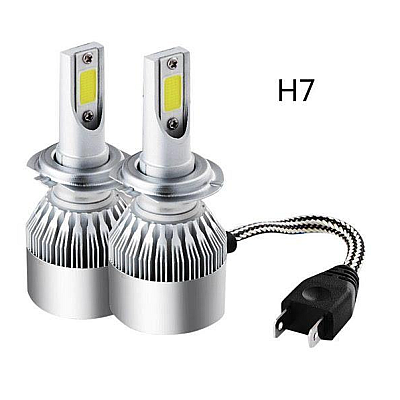 Set 2 Lampi LED C6 H7  temperatura 6500K putere 36W lumina alba