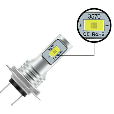 Set 2 Becuri auto H7 12 LED SMD putere 1600W