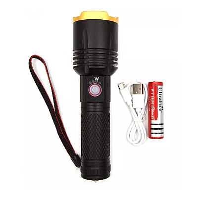 Lanterna LED cu zoom telescopic incarcare USB 10W