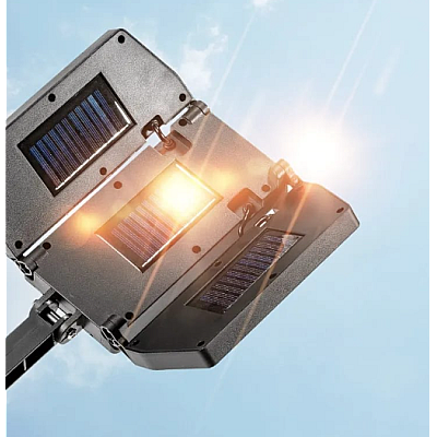 Lampa Solara Tripla 6 Led Cob Cu Senzor De Miscare Telecomanda