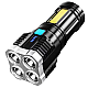 Lanterna cu 4 LED-uri reincarcabila prin USB super-luminoasa raza actiune 300m