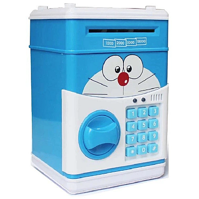 Pusculita pentru Copii Interactiva Alb/Albastru cu Cod Pin si Seif Functie ATM Pusculita pentru Copii Interactiva Alb/Albastru cu Cod Pin si Seif Functie ATM