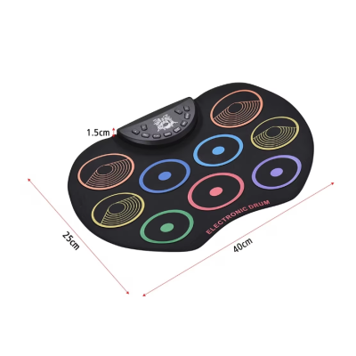 Set Tobe electronice digitale din Silicon cu pedale de picior 9 USB 9 Paduri de tobe colorate Set Tobe electronice digitale din Silicon cu pedale de picior 9 USB 9 Paduri de tobe colorate