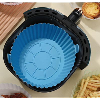 2 x Set 6 tavi silicon pentru Air Fryer friteuza prajit copt Albastru dimensiuni diferite