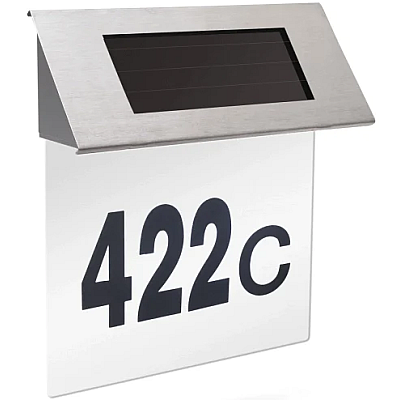 Numar de Casa cu LED si Panou Solar cifre de la 0 la 9 litere de la A la H 11446B