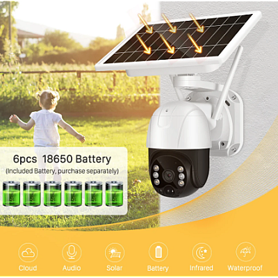 Camera de supraveghere wireless cu panou solar 1080p wifi 360 Infrarosu