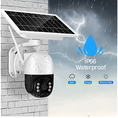 Camera de supraveghere wireless cu panou solar 1080p wifi 360 Infrarosu