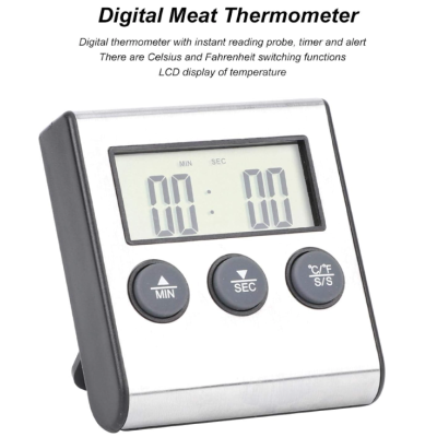 Termometru pentru carne cu afisaj si temporizator 0 250 grade C Termometru pentru carne cu afisaj si temporizator 0 250 grade C