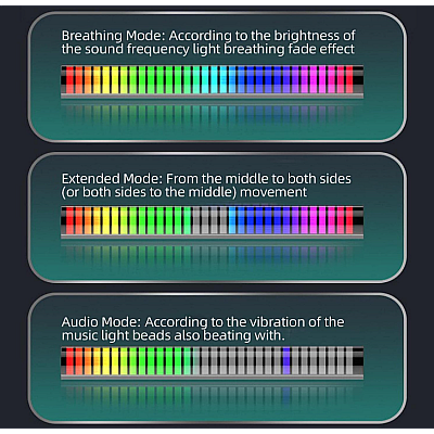 Bara cu leduri RGB 360 control prin aplicatie 32 leduri moduri multiple negru