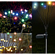 Set 2 Lampi LED decorative de gradina cu 6 bulbi incarcare solara si senzor de miscare cu lumina multicolora 