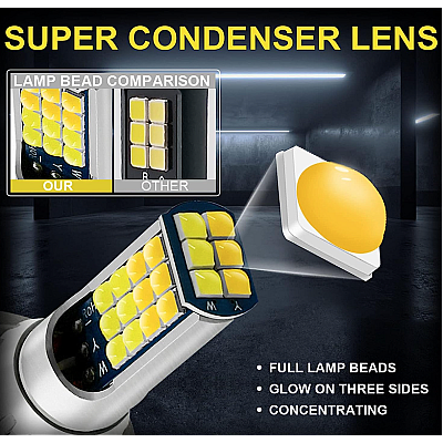 Set 2 Bec Led H7 3030 Smd 90W cu 2 moduri de lumina (rece si calda)